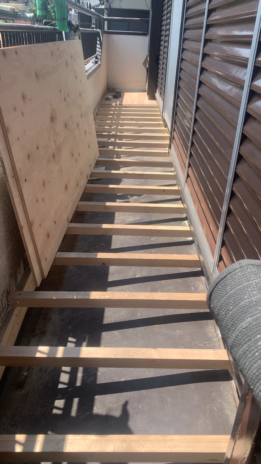 ベランダ工事 工事中